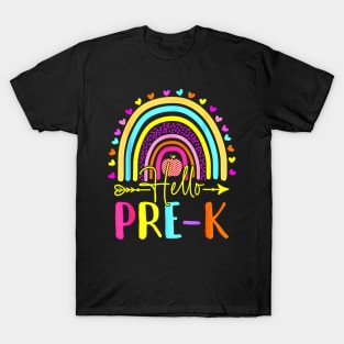 Hello Pre-K Team Pre Kindergarten Back To School Rainbow T-Shirt